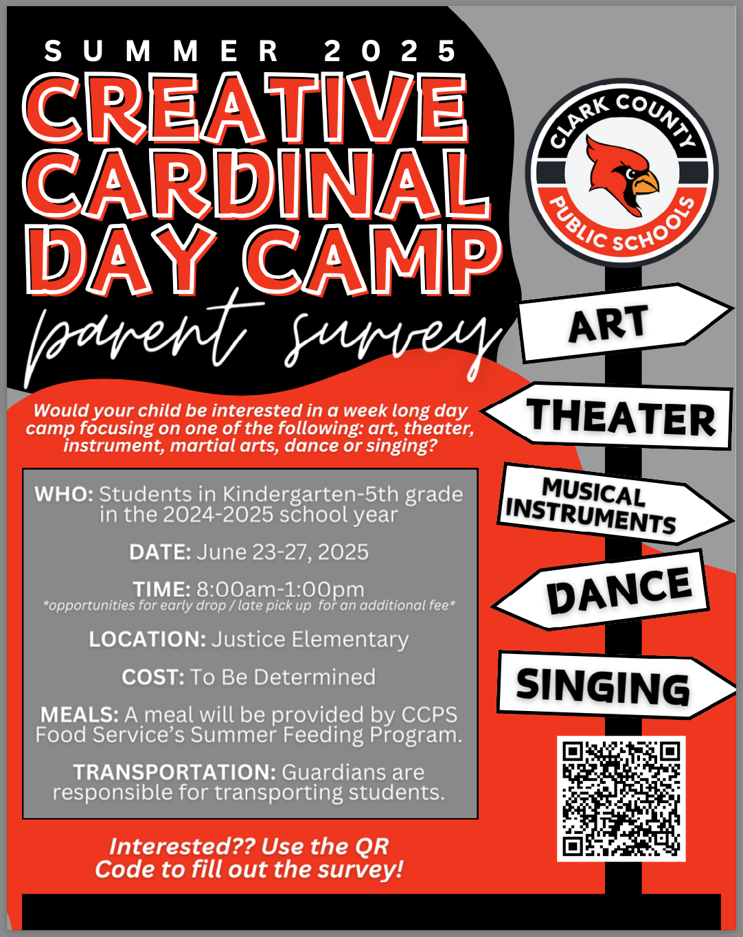 Creative Cardinal Day Camp Survey